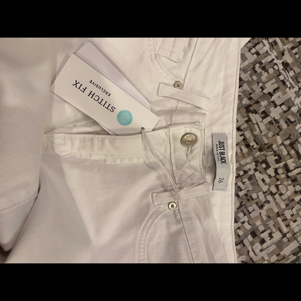 Just Black White Jeans 26